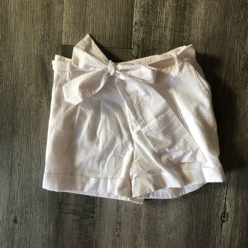 Lauren James White Seersucker Shorts